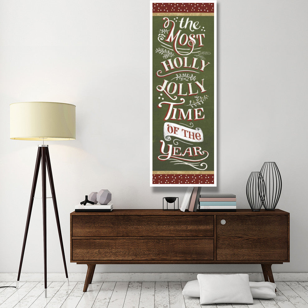 "Santas List Holly Jolly" Digital Paper Print by Janelle Penner, 26"x74"