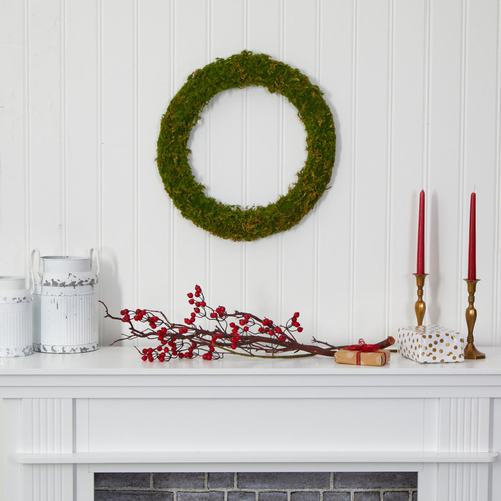 Nearly Natural 20ï¿½ Moss Artificial Wreath