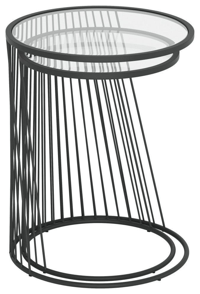 Shine Nesting Tables Set Clear & Black