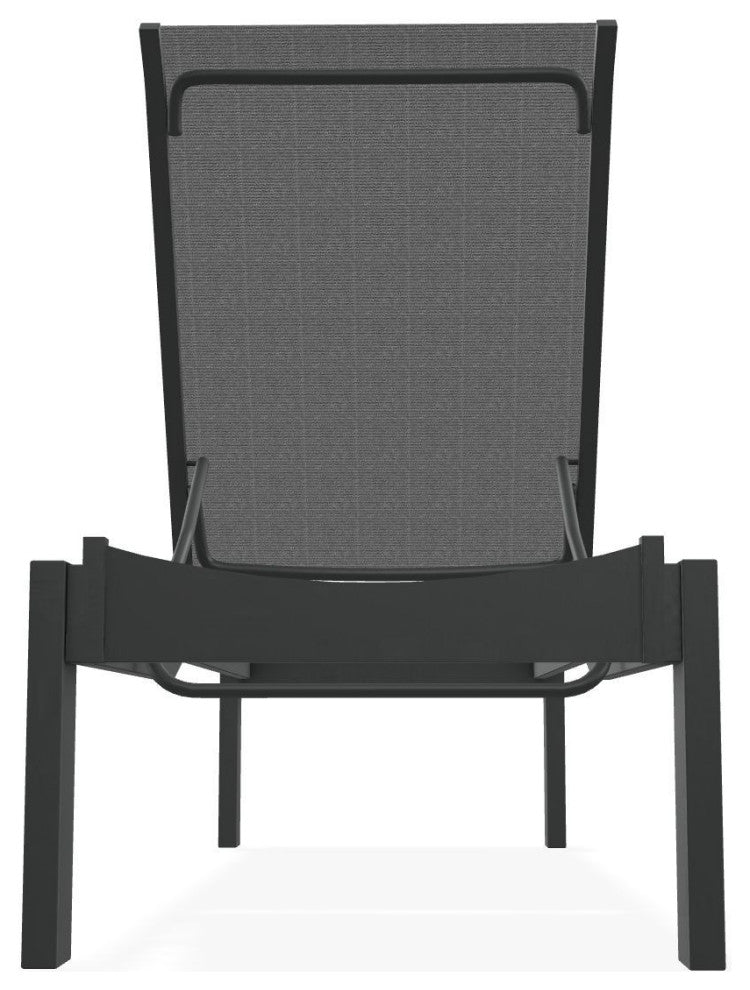 Leeward Sling Stackable Outdoor Chaise Lounge, Titanium/Graphite