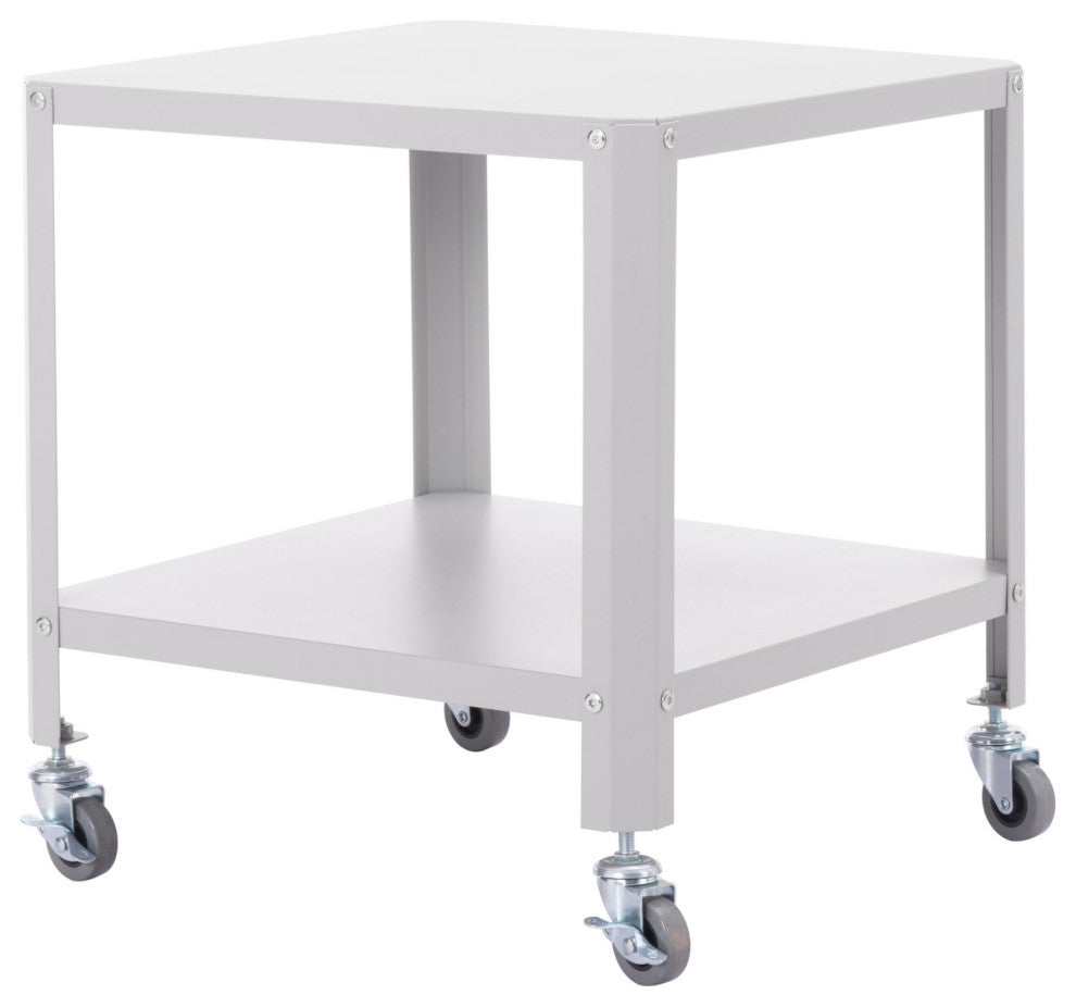 Sofa Side Table, Square, Steel Metal, Gray, Lounge Cafe Lobby Hospitality