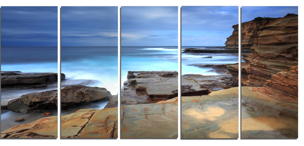 Terrigal Skillion NSW Australia, Seashore Canvas Art Print, 60"x28", 5 Panels