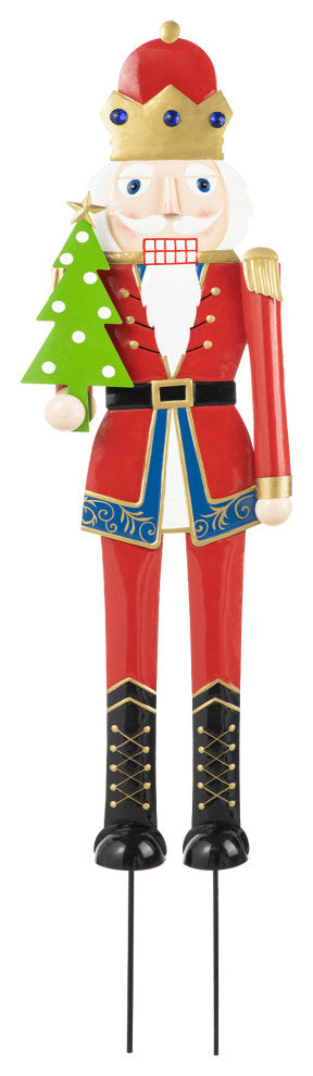 43.25"H Metal Christmas Nutcracker Yard Stake