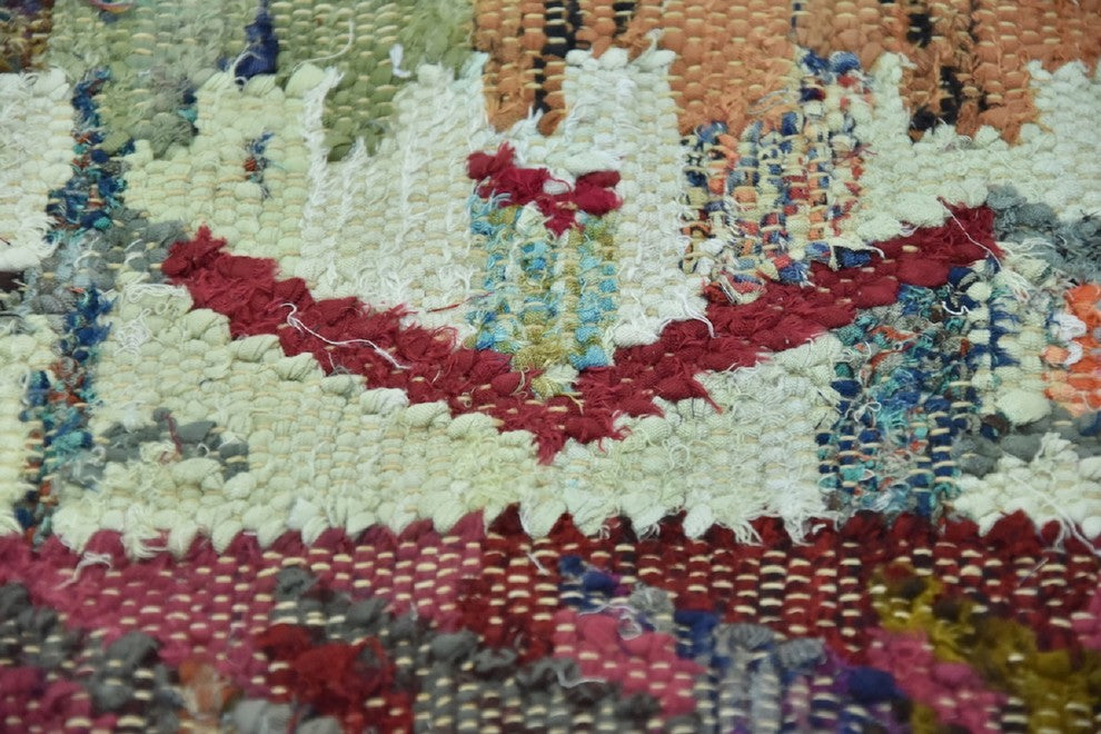 Timbergirl Kilim Sage Coral 100% Cotton Handmade Rug, 8' X 10'