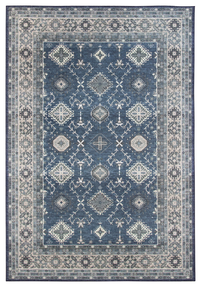 Amer Rugs Myra Halsey MYR-10 Blue Power-loomed - 2'8" X 10' Runner Area Rug