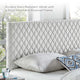 Headboard, King Size, Velvet, Light Gray, Modern Contemporary, Bedroom