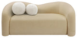 Kali Faux Shearling Teddy Fabric Upholseterd  Loveseat, Beige