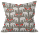 Holli Zollinger Elephant and Umbrella Throw Pillow, 16"x16"