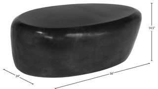 Capsule Aluminum Coffee Table, Black, 38" W x 24" D x 14.5" H