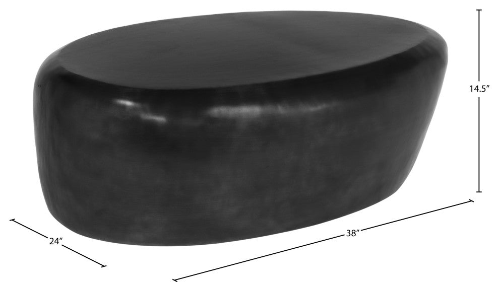 Capsule Aluminum Coffee Table, Black, 38" W x 24" D x 14.5" H