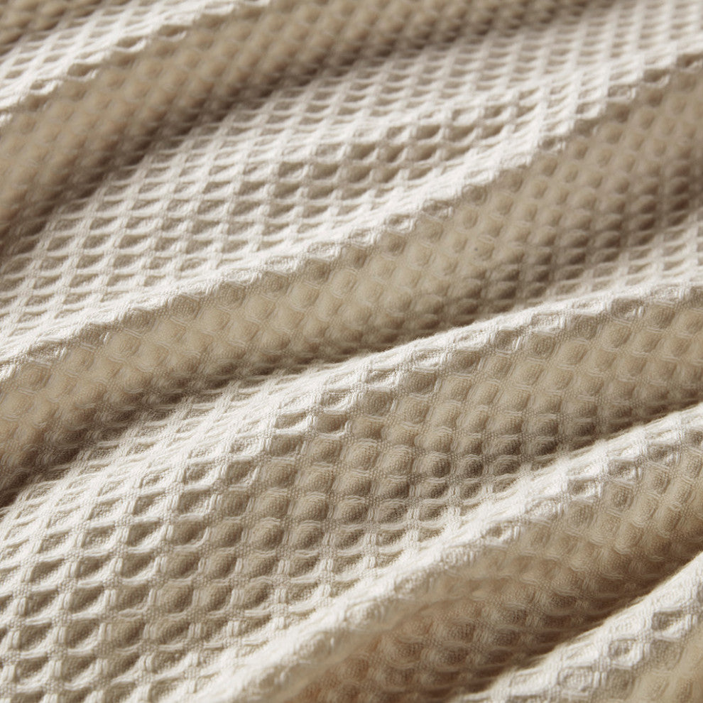 Beautyrest Cotton Waffle Weave Bedding Blanket, Khaki