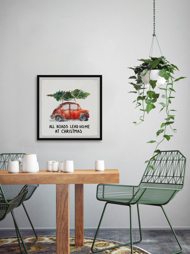 "Home at Christmas" Framed Painting Print, 18x18