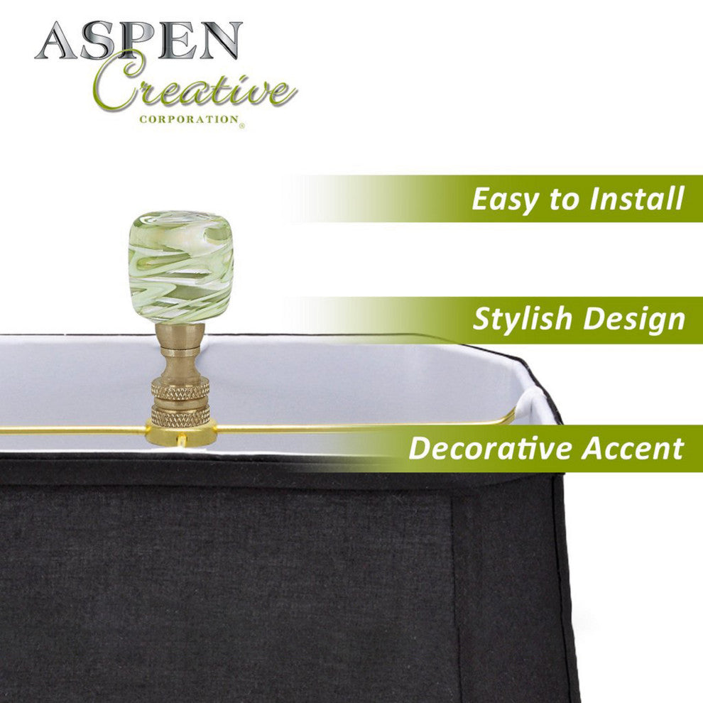 Aspen Creative 24029-12, Sphere Finial, Brass Plated Finish, 1"H, Set of 2