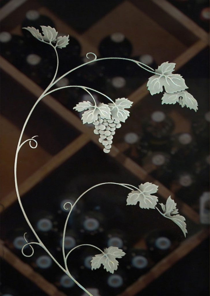 Wine Door - Vineyard Grapes Unfurled - Primed - 28" x 84" - Knob on Right -...