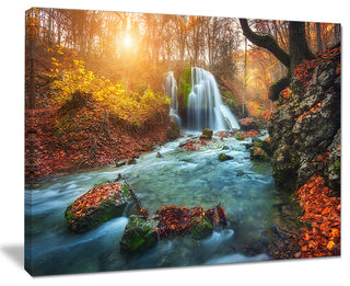 "Fast Flowing Fall River in Forest" Photograph Print, 20"x12"