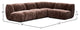 Sterling 4-Piece Armless Sectional Sofa, Brown