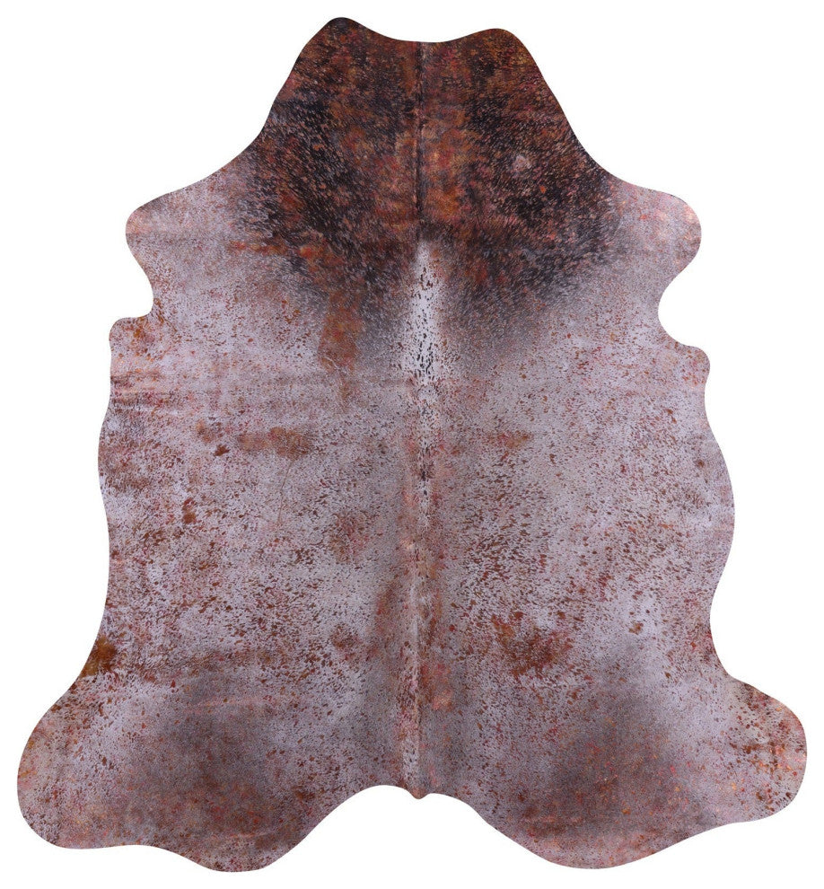 Coral Metallic Cowhide Rug 6' 5" X 5' 1" C2131