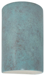 Ambiance, Small Cylinder, Closed Top Wall Sconce, Verde Patina