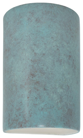 Ambiance, Small Cylinder, Closed Top Wall Sconce, Verde Patina