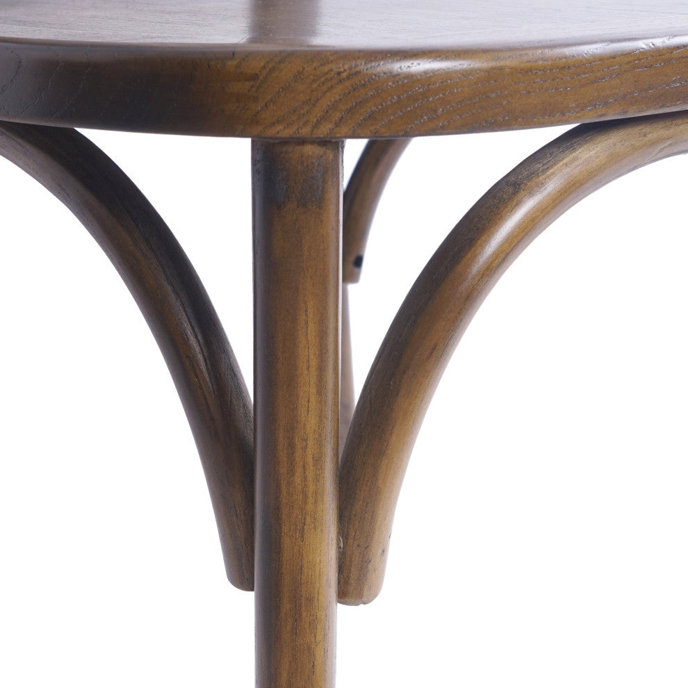 Lampman Elm Wood and Rattan Dining Chair, Set of 2, Brown