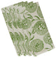 Antique Flowers, Floral Print Napkin, Green, Set of 4