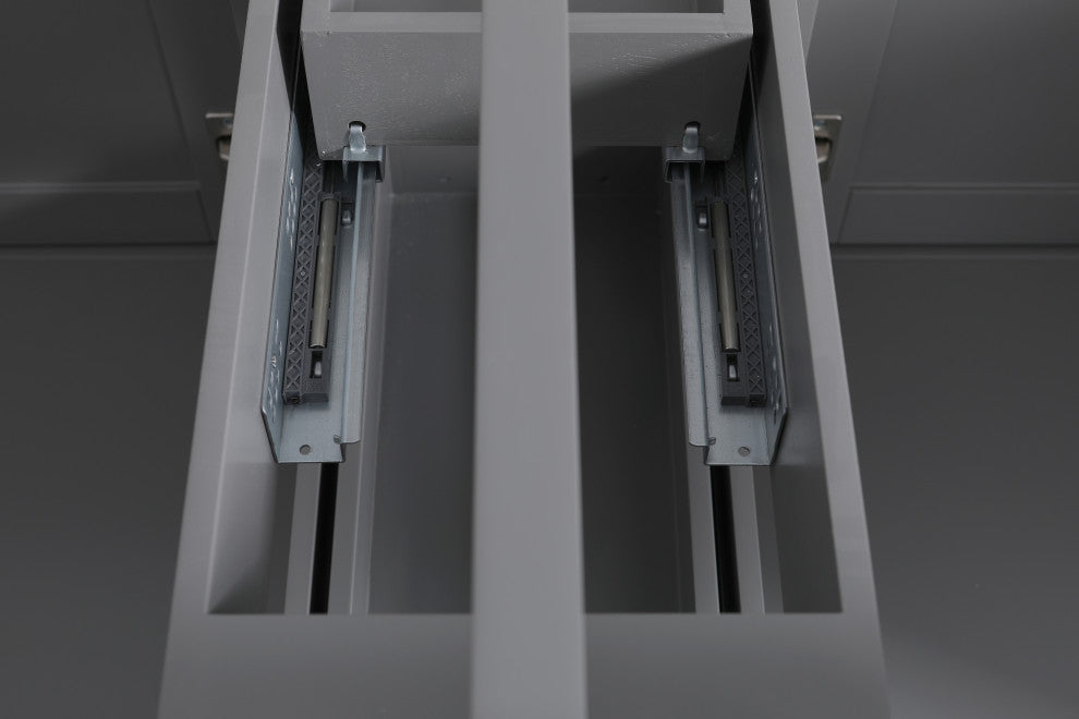 Monaco Bathroom Vanity Base Cabinet Without Top, Gray, 72", Double Sink