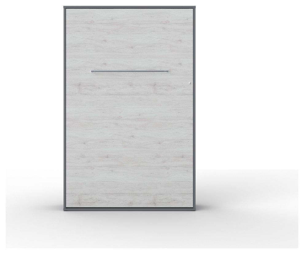 Contempo Vertical Wall Bed, 47.2 x 78.7 inch, Grey/White Wood
