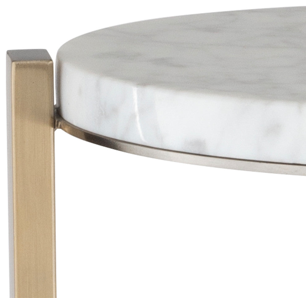 Uttermost Pietra Carrara Marble Drink Table