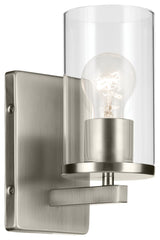 Crosby 4.5" 1-Light Wall Sconce With Clear Glass, Brushed Nickel