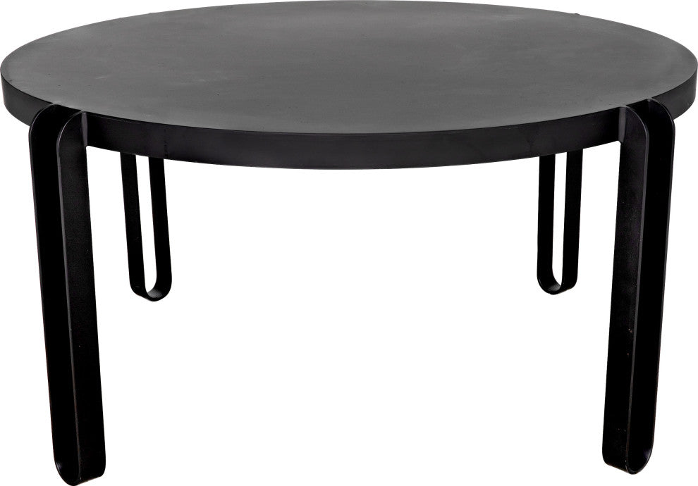 NOIR Furniture Marcellus Dining Table, 49", Black Metal GTAB563MTB-S