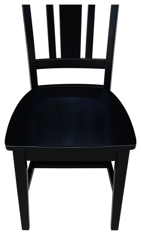 Set of Two San Remo Slat Back Chairs, Black