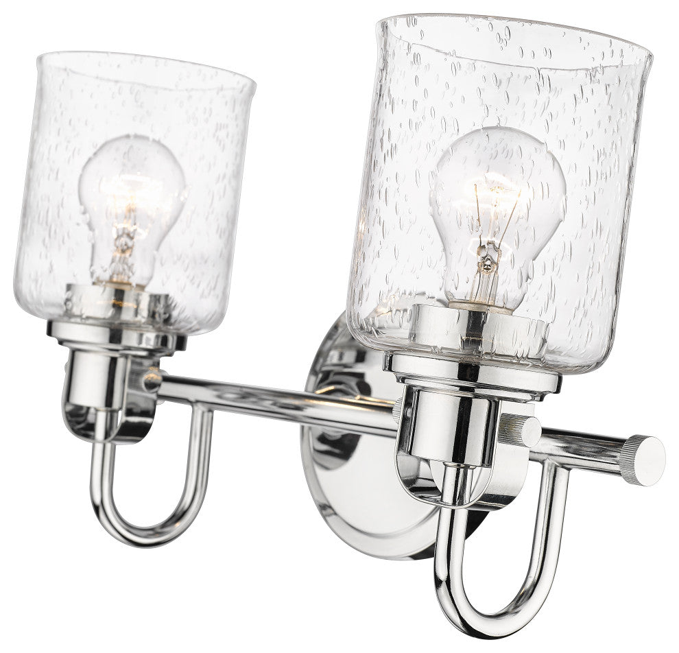 Zlite 340-2V-CH 2-Light Vanity, Clear Seeded