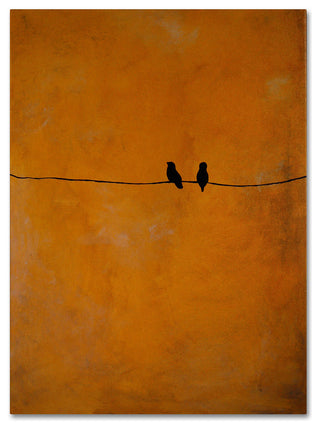 'Bird Pair Yellow' Canvas Art by Nicole Dietz