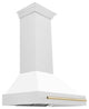 ZLINE 36 In. Wall Mount Hood, DuraSnow With White Matte Shell, 8654SNZ-WM36-G