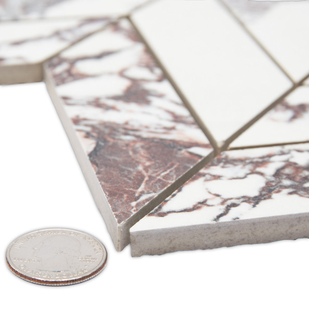 Touche Chevron Rubis Porcelain Floor/Wall Tile