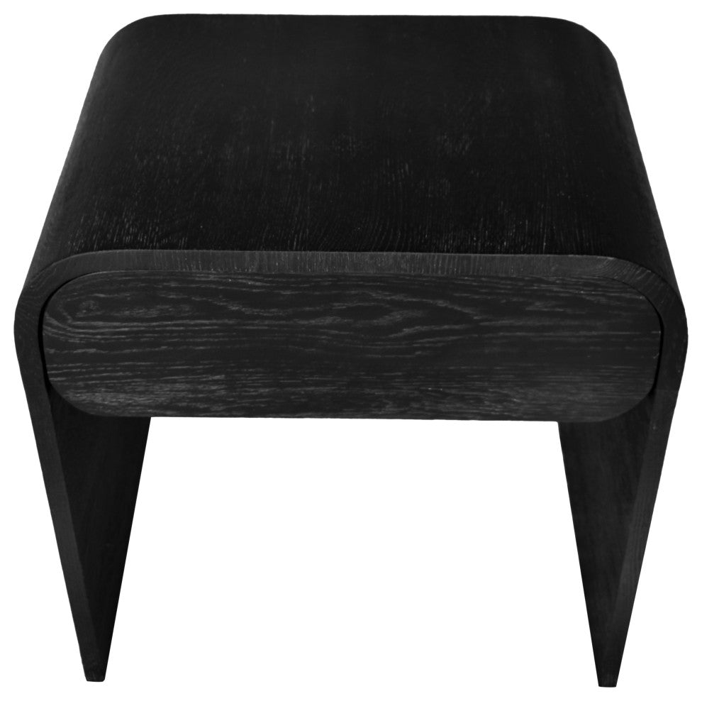 Meridian Furniture Cresthill Nightstand, Black Oak Wood