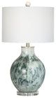 Gwin 27" Glass Table Lamp With Linen Shade