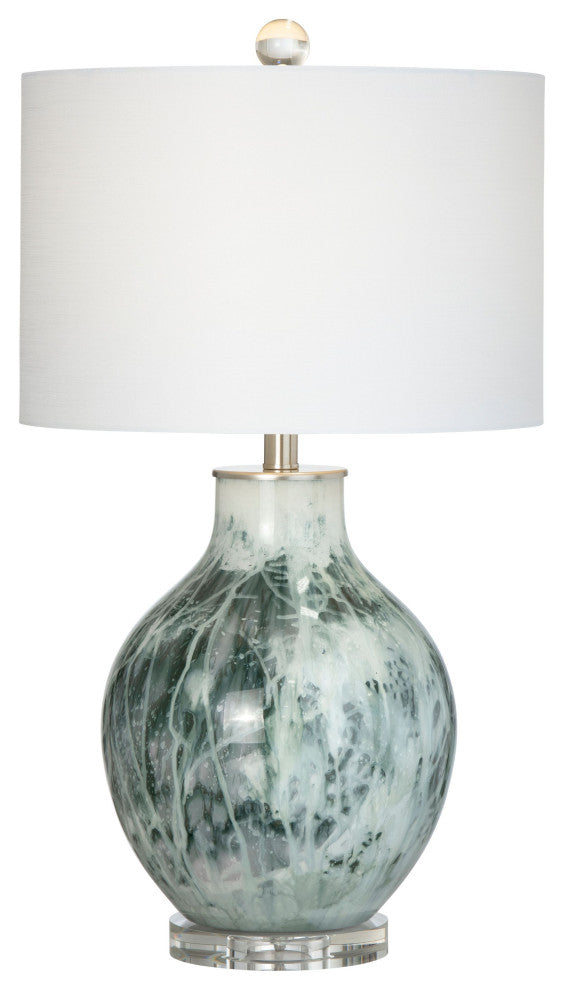 Gwin 27" Glass Table Lamp With Linen Shade