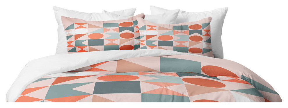 Deny Designs The Old Art Studio Mid Century Modern Geometric 06 Duvet Cover Set