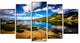 "Long View of Seven Rila Lakes" Canvas Print, 5 Panels
