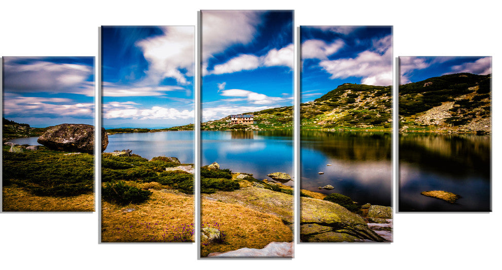 "Long View of Seven Rila Lakes" Canvas Print, 5 Panels