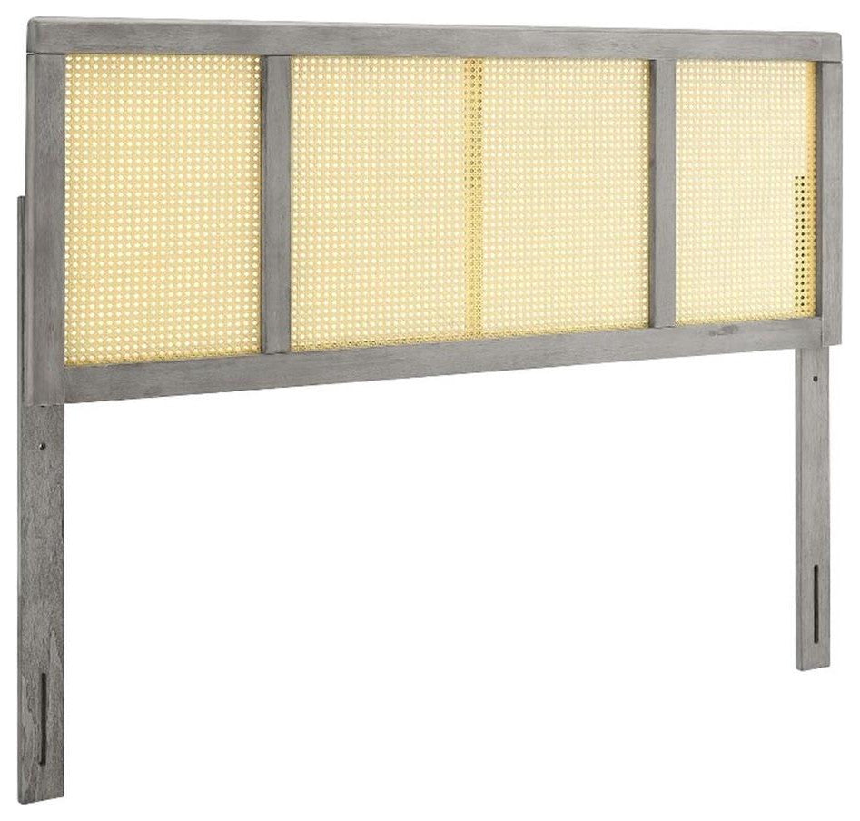 Delmare Cane Full Headboard Gray