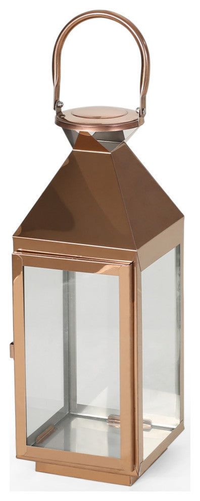 Roxanne Stainless Steel Lantern Set, Rose Gold
