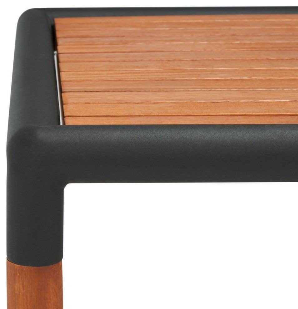 Safavieh Tommy Metal and Wood Patio Coffee Table Black/Natural