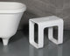 White Matte Solid Surface Resin Bathroom/Shower Stool, Solid