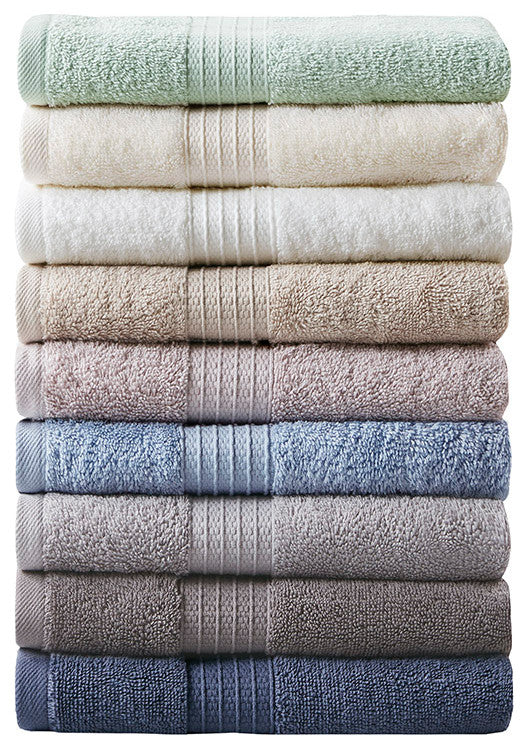 Madison Park Organic 6 Piece Organic Cotton Towel Set, Blue