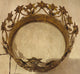 Gold Crown Pillar Candle Holder, Tabletop Metal Jeweled Princess Queen