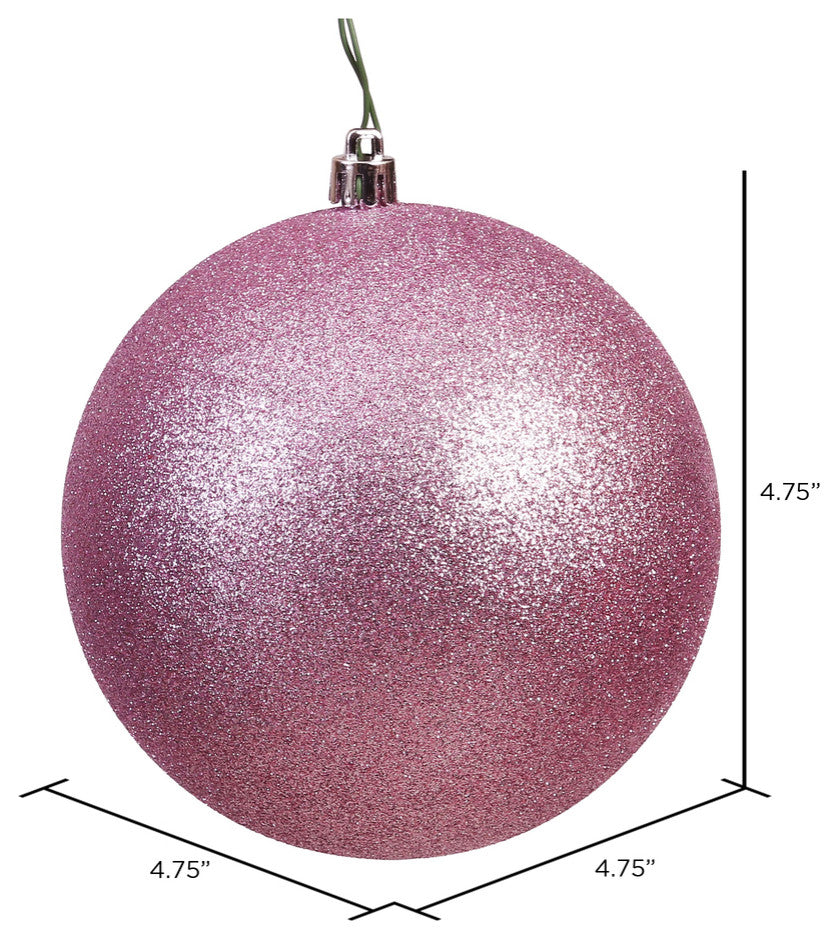 Vickerman N591245Dg 4.75" Mauve Glitter Ball Ornament, 4 Per Bag
