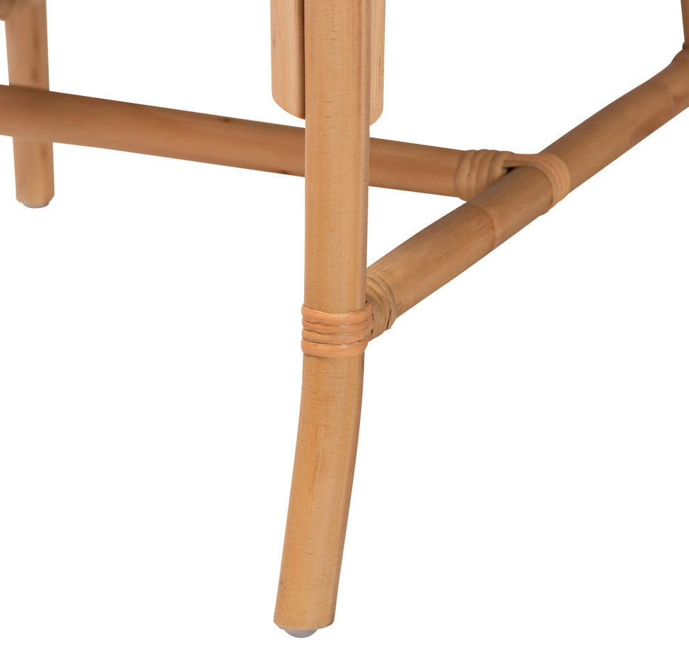 Rio Modern Bohemian Natural Brown Rattan Dining Chair