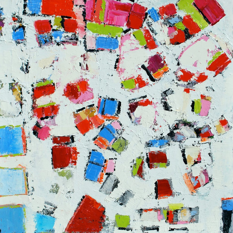 "View from Above" Painting Print on Wrapped Canvas, 18"x18"
